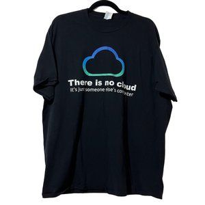 Port & Company”There is no cloud” size 2XL black short sleeve cotton t-shirt